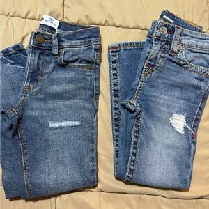 Blue Denim Jeans with Distressed Details